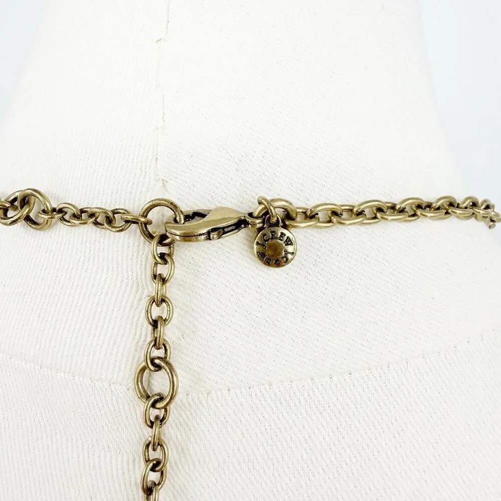 J. Crew‎ Green Black Crystal Statement Necklace Gold Tone Bib Collar Adjustable